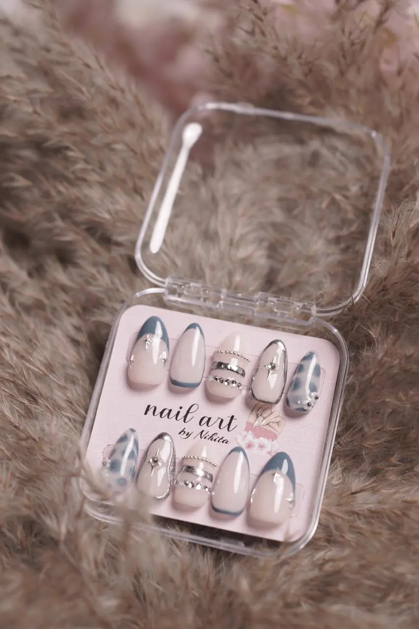 Nihita's hands with nail art